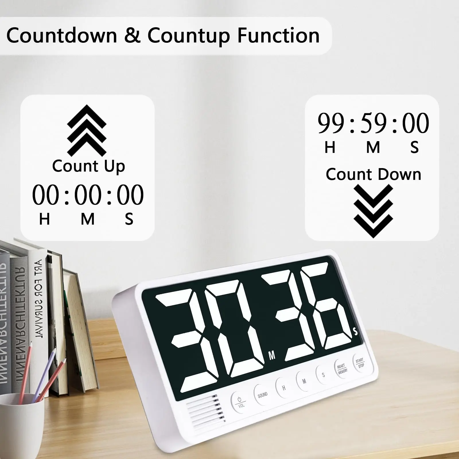 LED Large Screen Timer Kitchen extra Large Screen Display Timer Conference Learning Fitness Time Management Timer