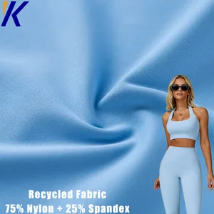 OEM Customized Manufacture 2026 Recycled Fabric Breathable Sky Blue Yoga Clothing Pilates Tummy Control Gym Fitness Activewear