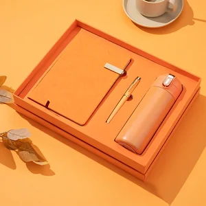 Annual Meeting Company Corporate Ideas Promotional Personalized Notebook with Pen Bottle Umbrella Luxury Business Gift Set