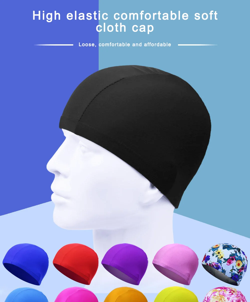 Custom Polyester Swimming Cap Pure Color Summer Elastane Custom