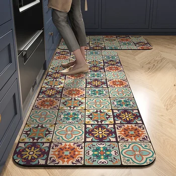 Simple Style Diamond Carpet Floor Pvc Rug Kitchen Mat Cushioned Anti-Fatigue Kitchen Carpet Set PVC FLOOR MAT