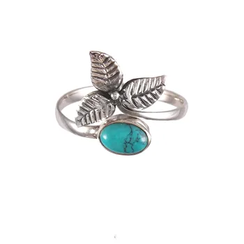 Turquoise Howlite Heart Boho Ring Cocktail rings jewelry women fine jewelry rings Fine Jewelry Manufacturer