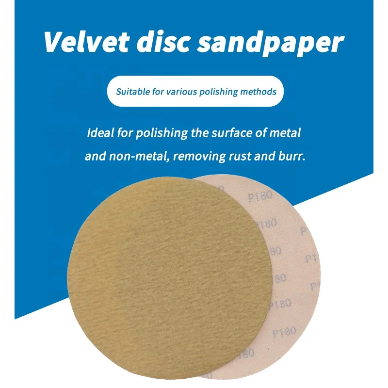9Inch Hook and Loop Gold Sanding Disc RMC AP33M Sand Paper 225MM Abrasive Disc Sandpaper for Metal Wood Automotive Polishing
