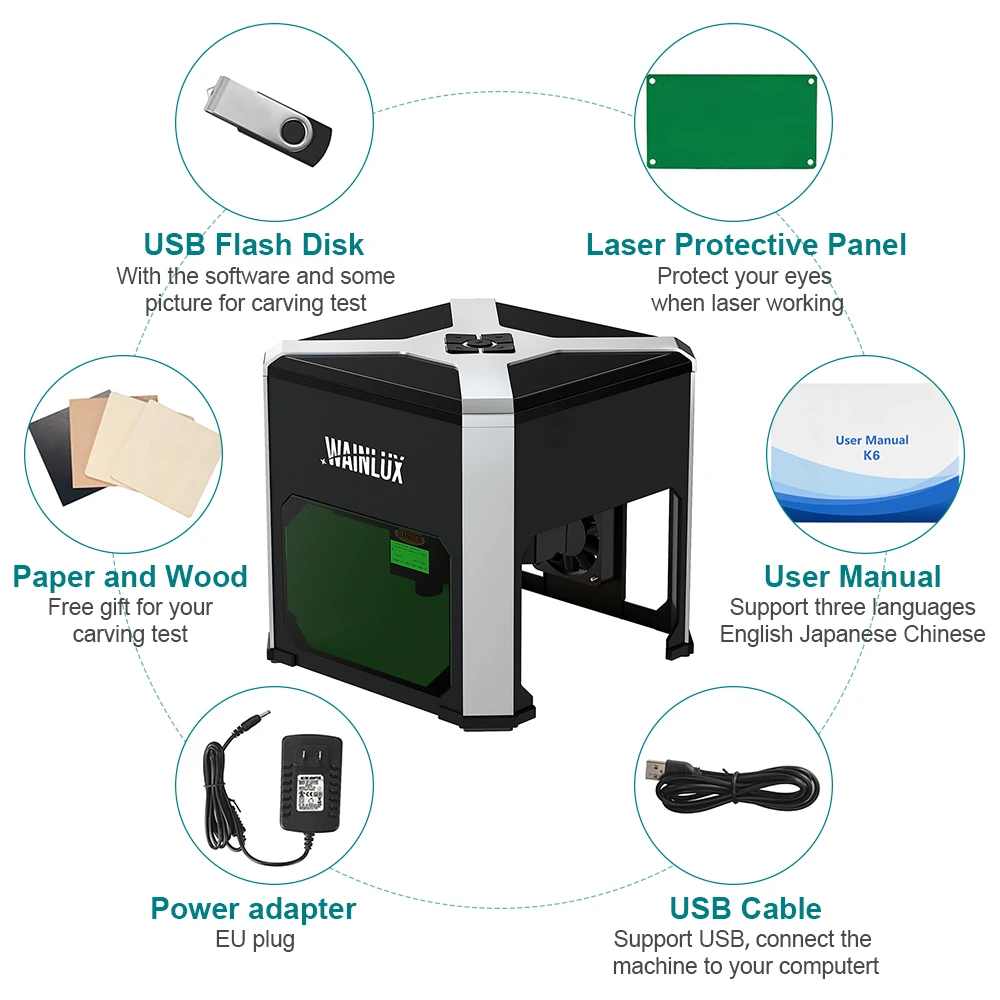 Wainlux 超小型レーザー彫刻機 K6
