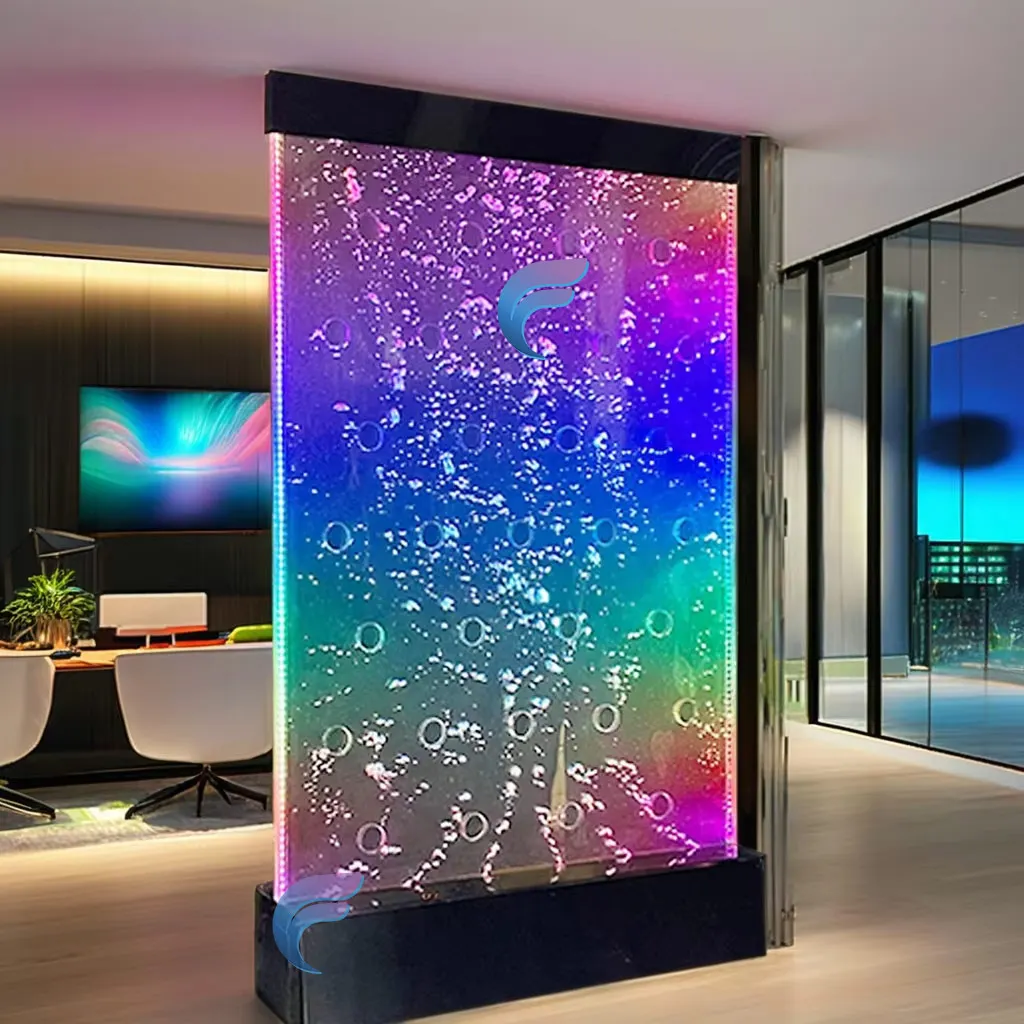 モダンな最高級インテリアデザインウォール噴水、アクリル製室内壁飾り