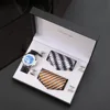 cravatta-set orologio nero da 8 pezzi