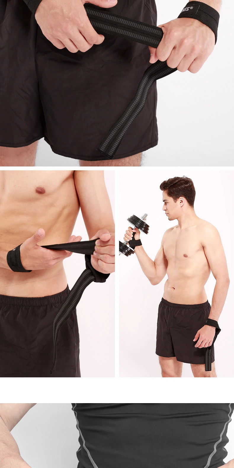 Cotton Power Weight Lifting Straps With Silicone Gym Deadlifting Wrist