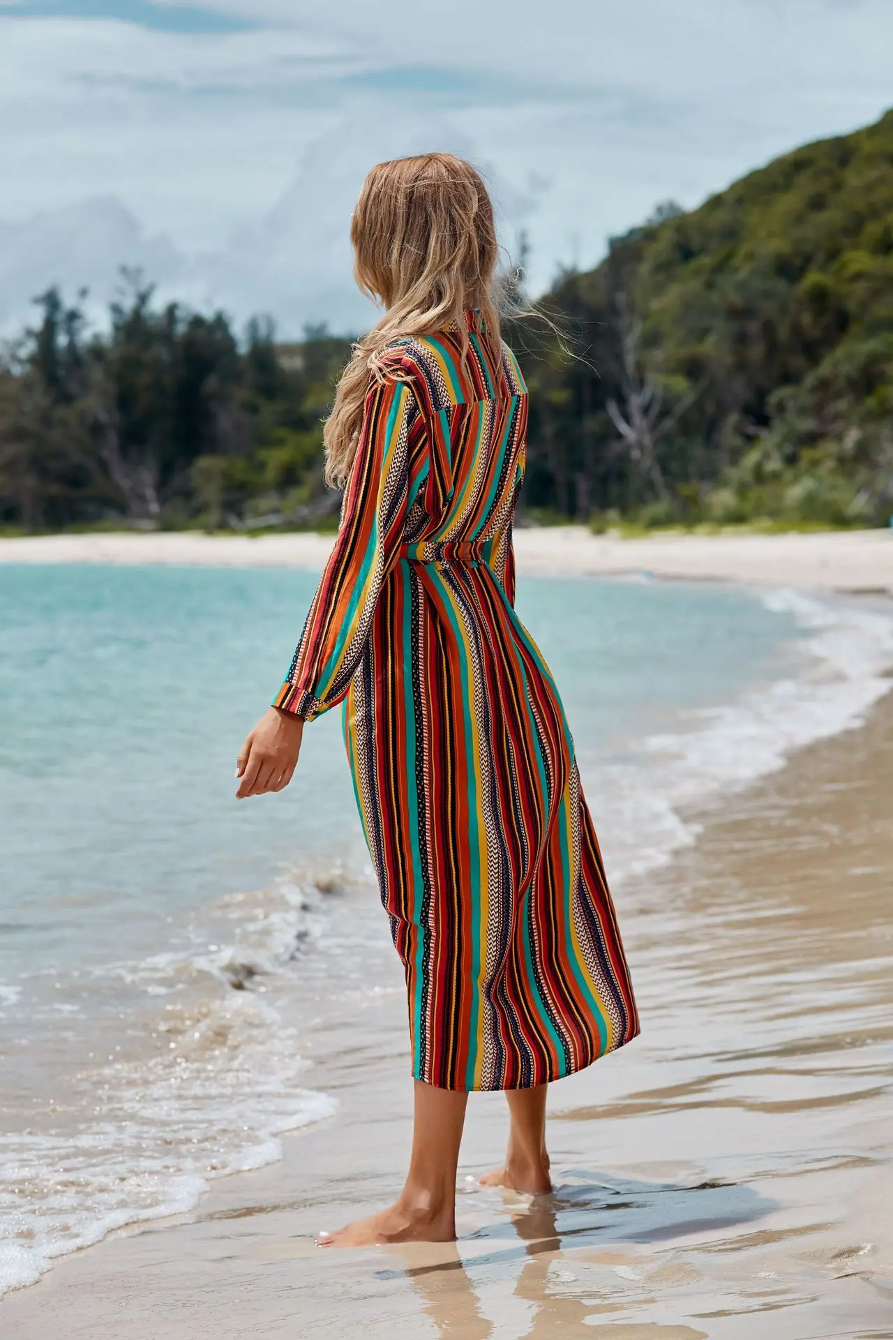 smock beach dress Crab Smocked Blue Plaid Dress