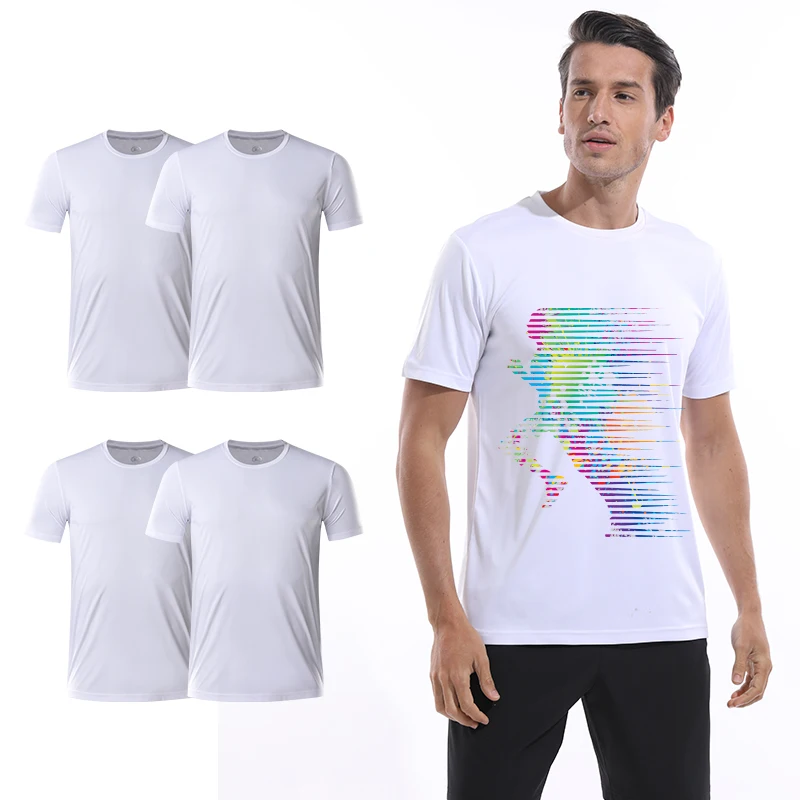 Wholesale Men Sublimation Blank T Shirt White Polyester Shirts