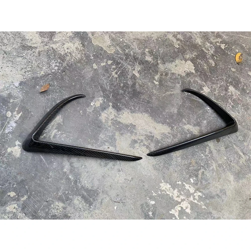 Carbon Fiber Front Bumper Side Fog Frame Air Vent Trim Spoiler Auto