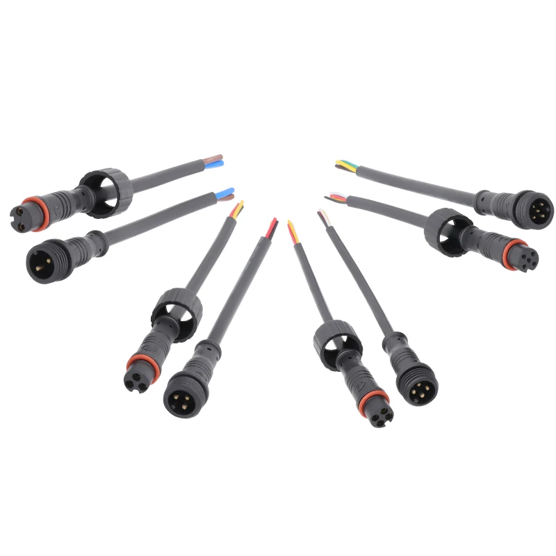 AOHUA Factory Sales Sensor Connector Cable IP65  M12 1 2 3 4 5Pin Male Female Plastic Circular PVC Connector  Molded Cable
