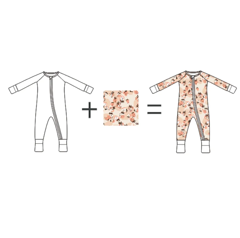 Изготовленный на заказ для новорожденного малыша органического хлопка 95% бамбук 5% спандекс цельные комбинезоны, одежда для детей ясельного возраста, детские пижамы, пижамы с рисунками персонажей, одежда для сна, одежда для малышей