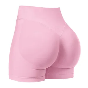 Seamless High Waist Butt Lifting Workout Shorts for Women Running Gym Yoga