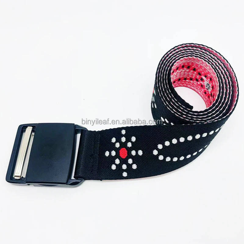 Custom Jacquard Logo Belt with Magnetic Buckle - Nylon Woven