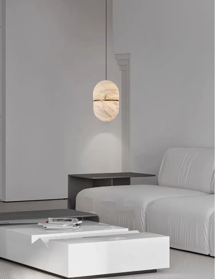 Simple Marble All-Copper Small Pendant Light for Nordic Luxury Restaurant Bedroom Bedside Lighting,for Villa