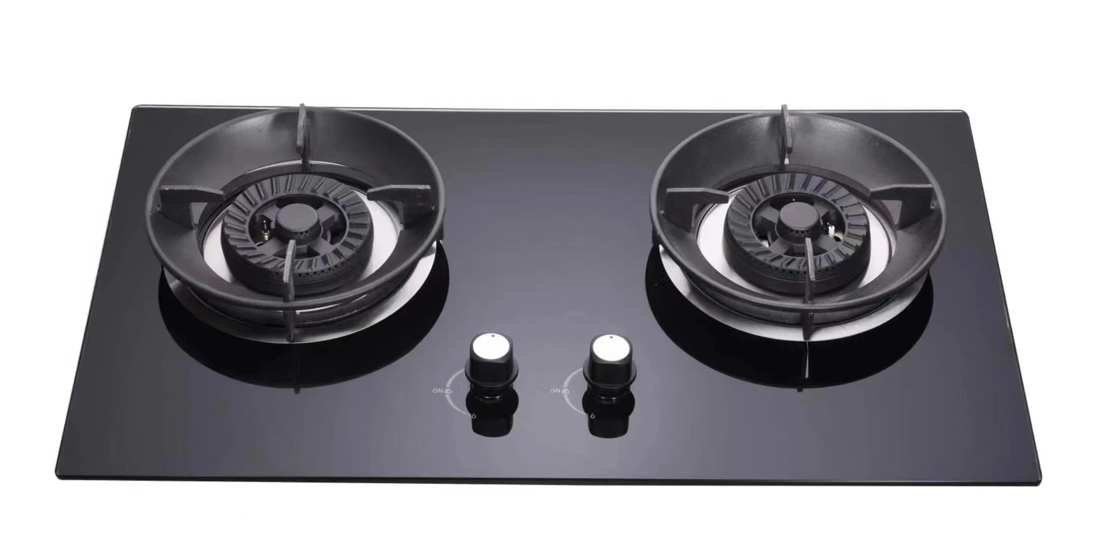 Hot Selling Double Burners Build In Gas Stove With Tempered Glass Black ...