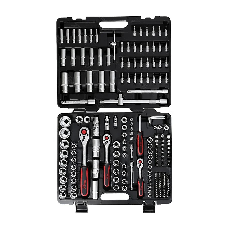 RTTOOL 195Pcs Box Case Combo Package Wrench Socket Tool Sets