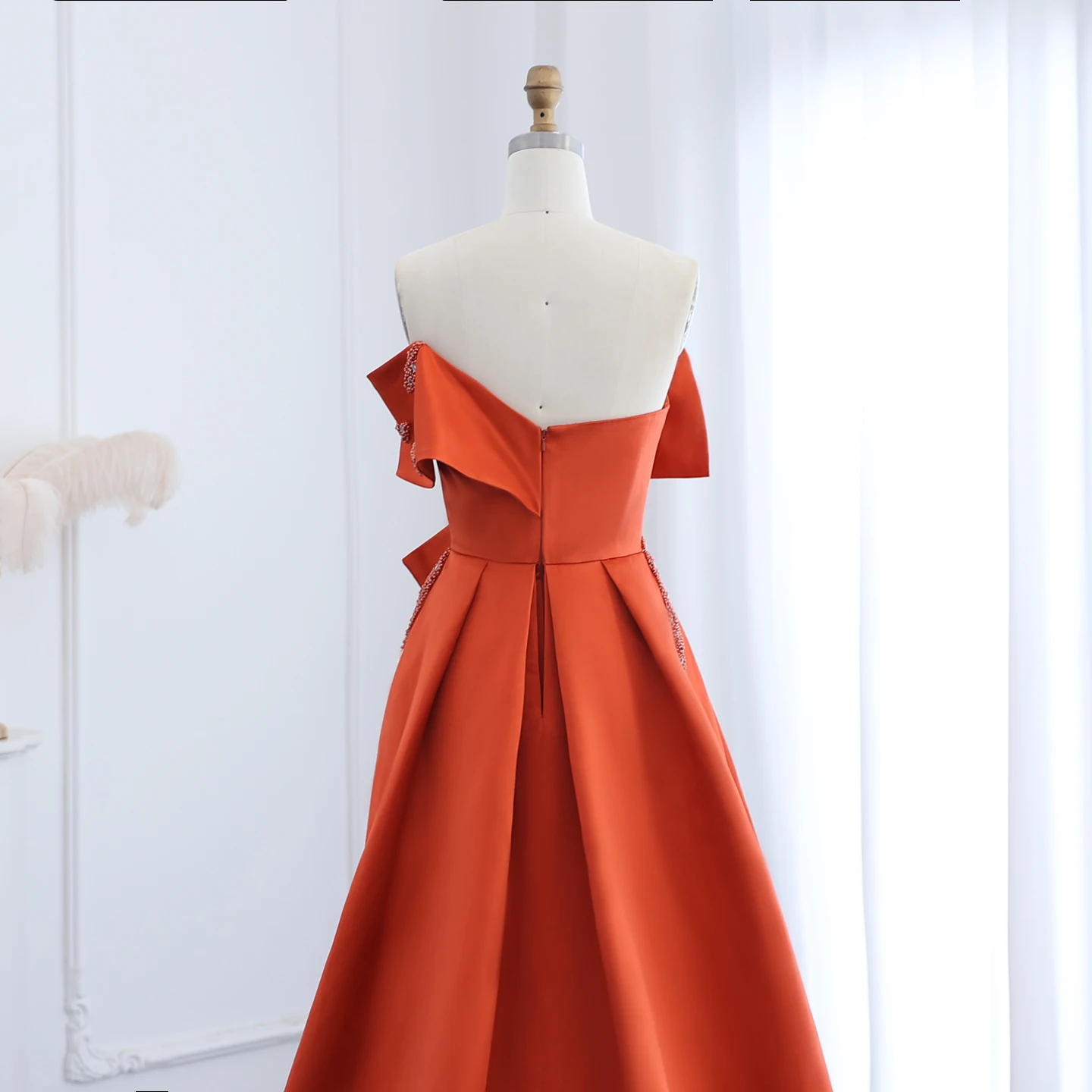 Sharon Said SS338 Orange Satin Arabic Evening Dresses Sharon Said SS338 Orange Satin Arabic Evening Dresses