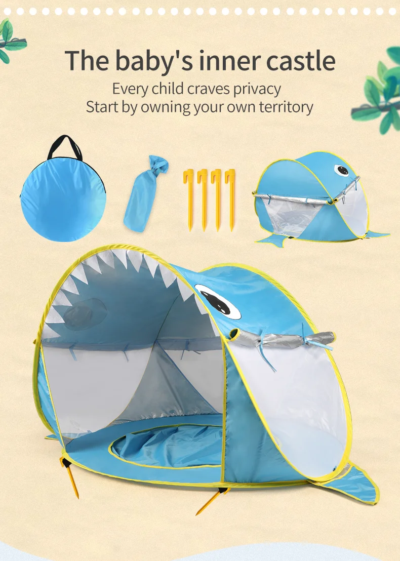 Baby Beach Tent Uv-protecting Sunshelter With a Pool Baby Kids Beach Tent Pop up Portable Shade Pool UV Protection Sun Shelter