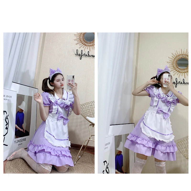 anime girl in purple dress