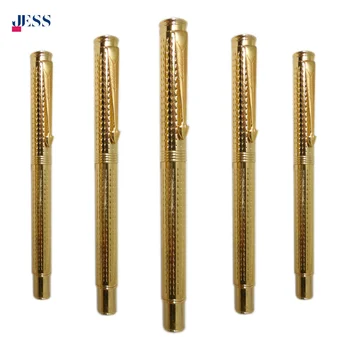 Luxury Exquisite Gold Brass Metal Engraved Fountain Pen Custom Logo Business Gift Novelty Pen