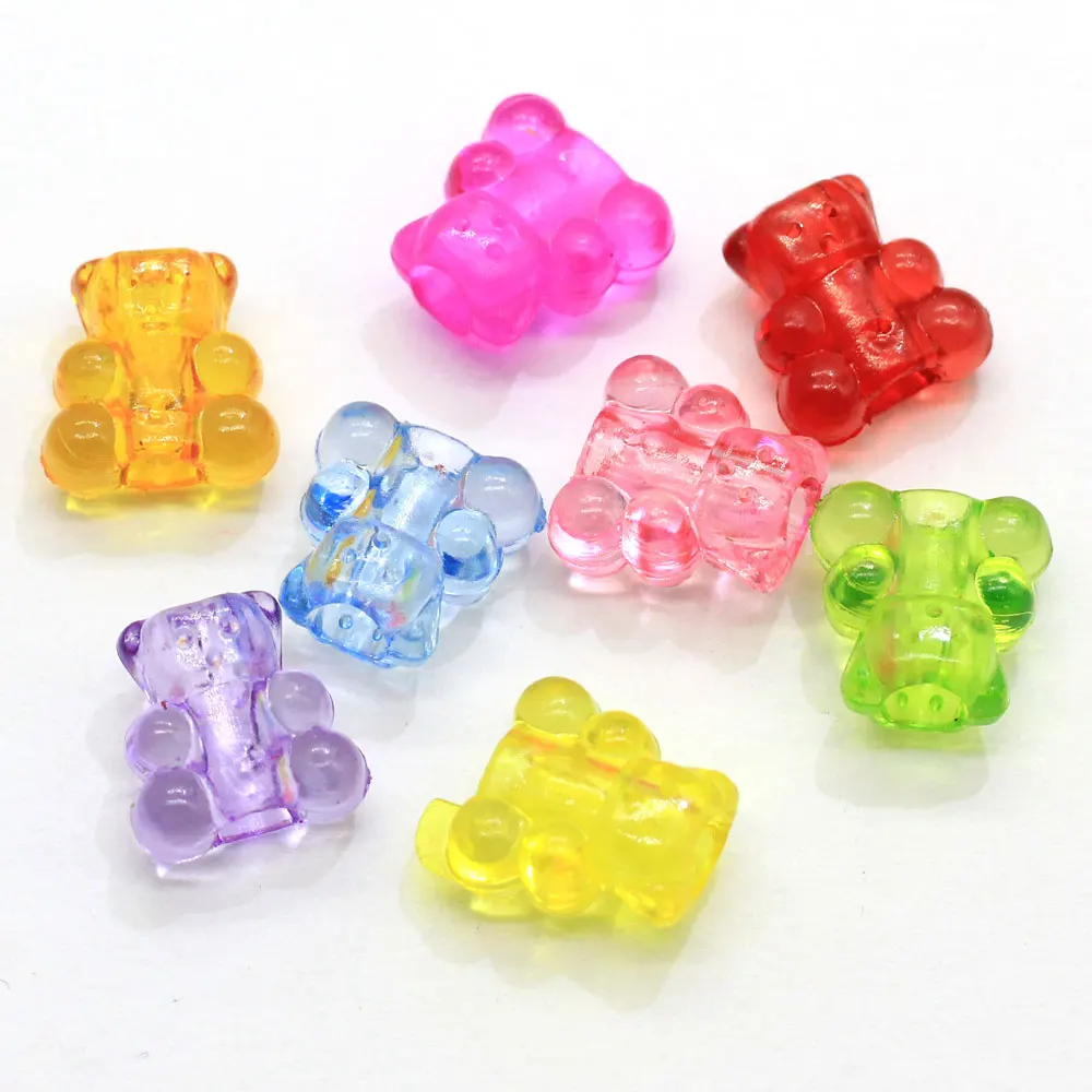 acrylic gummy bear beads translucent mixed
