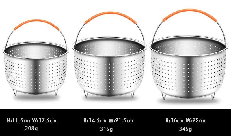 304 Stainless Steel Kitchen Steamer Basket with Silicone Covered
