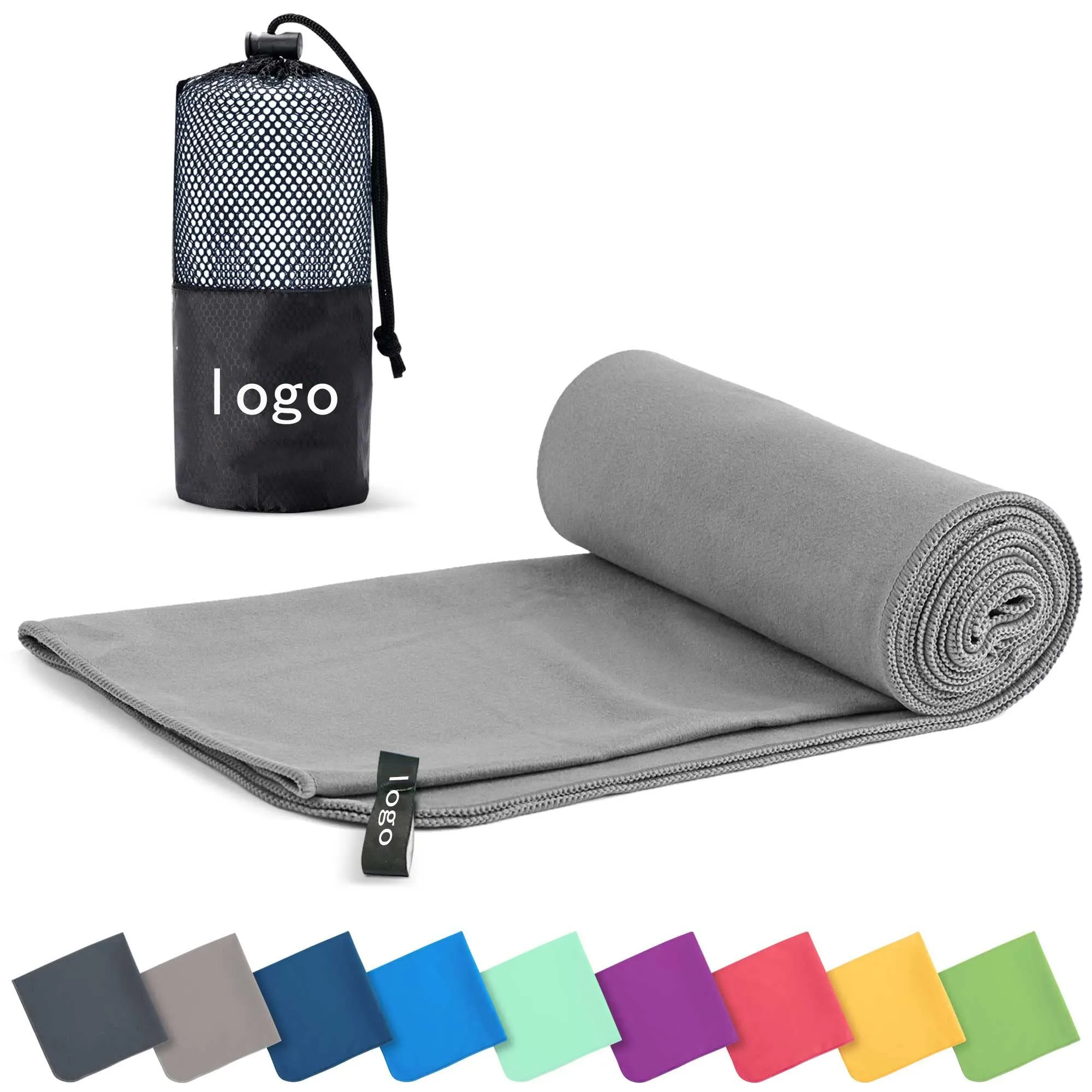 Custom Printed Absorbent Sweat Gym Towel With Elastic Band