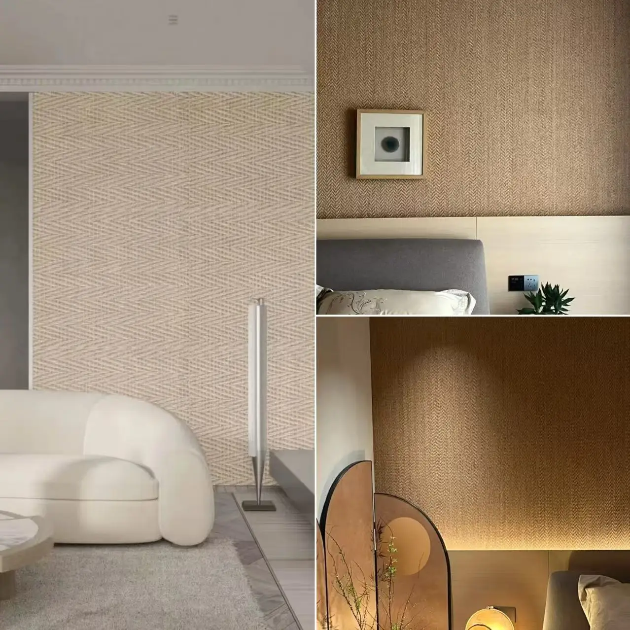 Rustic Hemp Woven Soft Porcelain Tiles MCM Warm Wooden Tone Perfect for ...