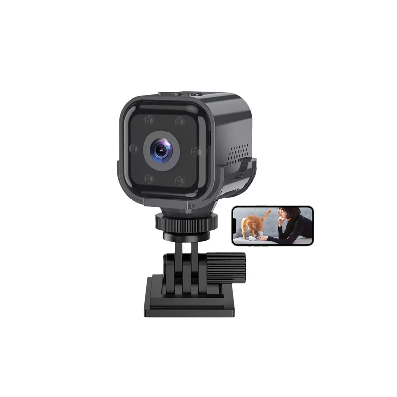 AI Mini Smart Monitoring Camera Night Vision Remote Viewing 1080p Resolution Indoor/Outdoor Use Battery Operated Built-in Mic