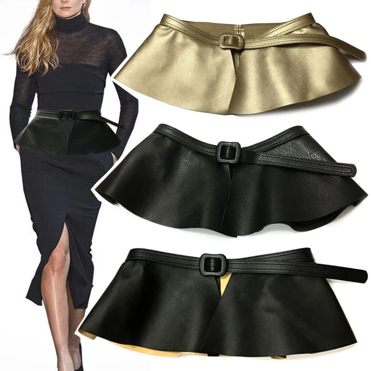 Dropship Women Peplum Belt Female Skirt Leather Waist Belts Fashion Ladies  PU Black Bow Wide Harness Dresses Designer Waistband to Sell Online at a  Lower Price