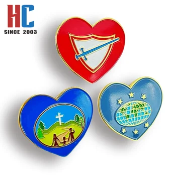 20 Years Factory Customized NAD Adventurer Path finder  Master Hearts  Adventist Christian Hard Enamel Lapel Pin