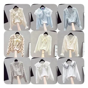 Hot Selling Satin Shirts For Women Vintage Long Sleeve Sheer Ladies Blouse Women Elegant Shirts Plus Size Women Overshirt