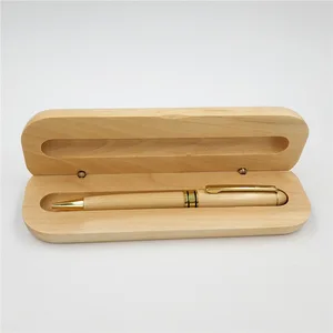 Premium Festival Gift Such as Father's Day, Christmas Day, Teachers' Day Custom Logo Luxury Maple Wood Ball Pen in a Wood Case