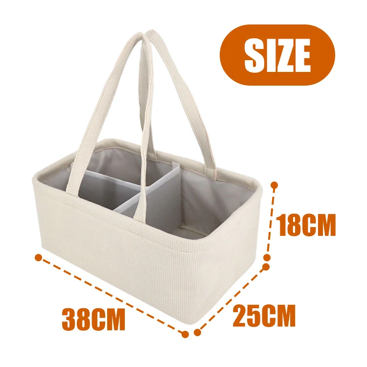 White Waffle Baby Diaper Caddy Diaper Bag With Waterproof Lining Buy