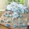 100 blue flowers
