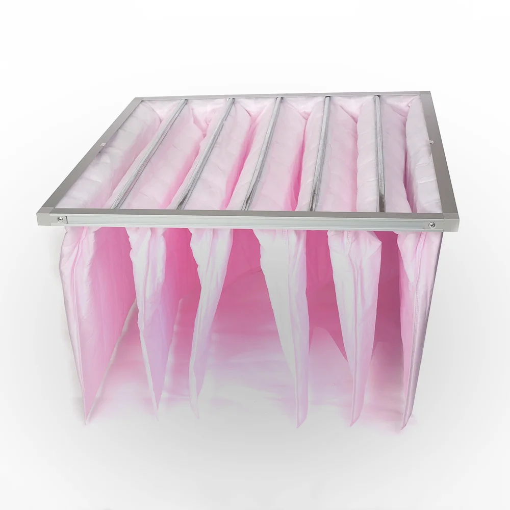 Hvac F5 F6 F7 F7 Bag Filter Aluminum Frame Synthetic Fiber Cleanroom