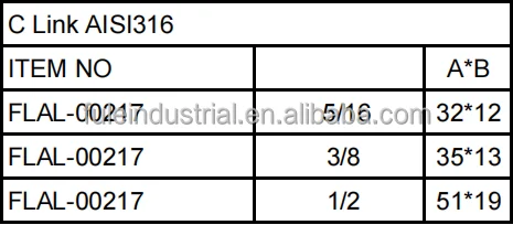 Wholesale Quick Split C Connecting Link Chain Stainless Steel 304/316 Simple Quick Link C Link Hook