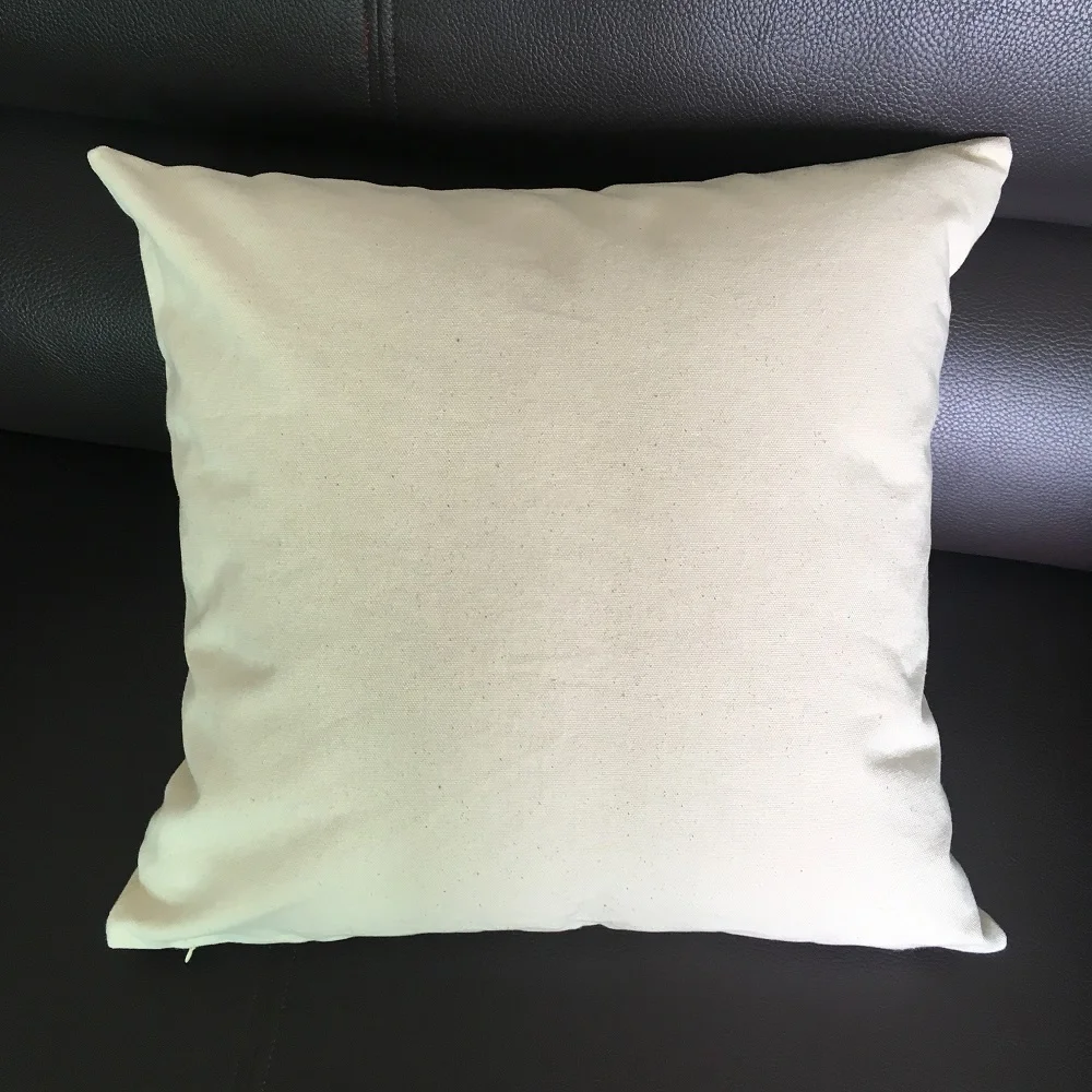 Custom Printed Natural Canvas Pillowcase with Zipper 18x18
