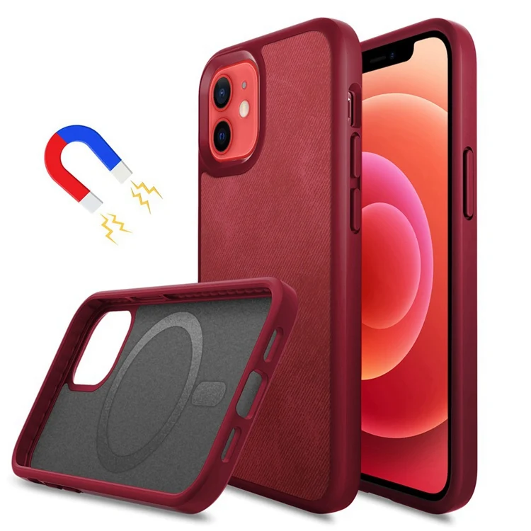 
Магнитный чехол для мобильного телефона из искусственной кожи для iPhone 12 Mini Pro Max, магнитный ударопрочный чехол для мобильного телефона 