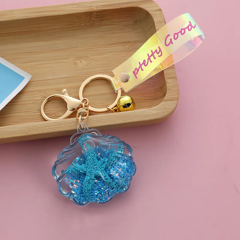 Custom Oil Keychain 2022 Key Chain Sea Shell Floating Keychains Wholesale  Floating Keyring Custom