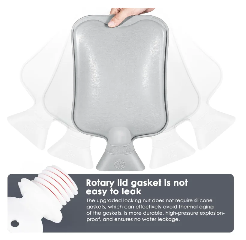 2 л бутылка для горячей воды с роскошным уютным чехлом из искусственного меха серого герметичная шея боль в плечах и грелка рук