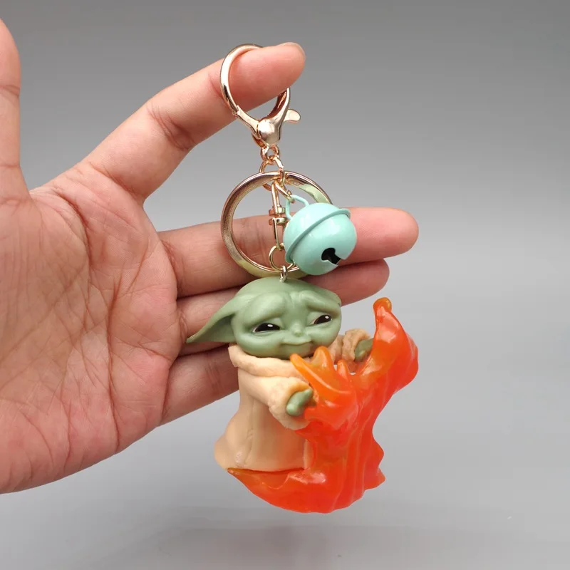 Baby Yoda Keychain Yoda Model Keychain Kawaii Cartoon Pendant Keyring