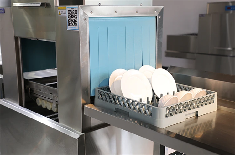 380V Tunnel Type Dish Washing Tools 120 Baskets Each Hour Double Dryers Industrial Dish Washing Machine