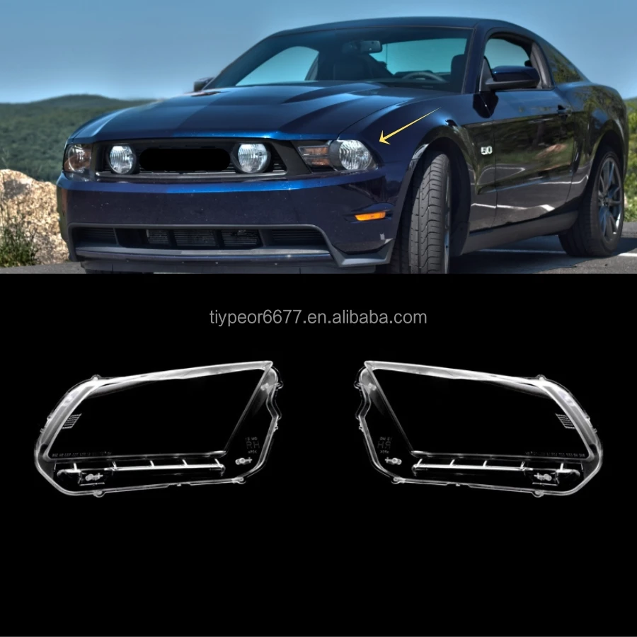product tiypeor headlight lampshade lens for old ford mustang 2010 2014 headlamp lens all round protection-3
