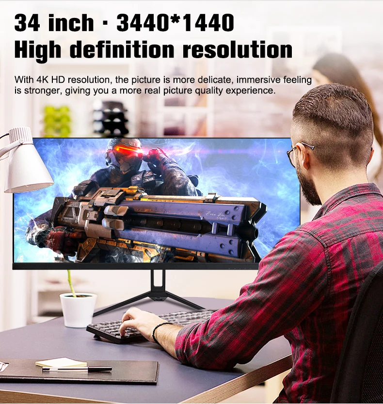 Frameless Display 4k 1ms 34 Inch Curved 144hz Monitor Gaming Pc Computer Monitor Buy 34 Inch