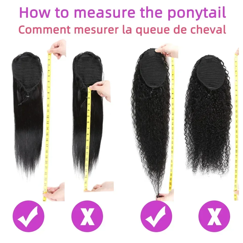 Afro Yaki dritto coulisse coda di cavallo capelli umani brasiliani clip in estensioni dei capelli_voghion.com