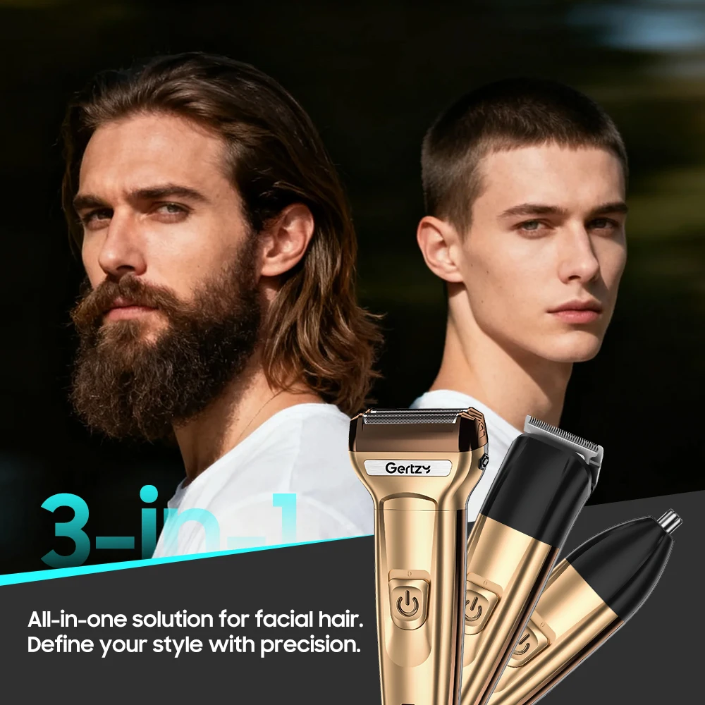 USB Powered Digital Three-in-one High-Performance Reciprocating Electric Razor for Personal Beards Electric Shaver details