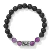 Pulsera vikinga de piedra volcánica amatista natural