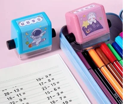 New Reusable Educational Mathl Rolling Stamp Addition Subtraction Multiplication Division Seal Arithmetic Artifact Math Roller